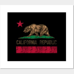 California Republic Flag Bear Posters and Art